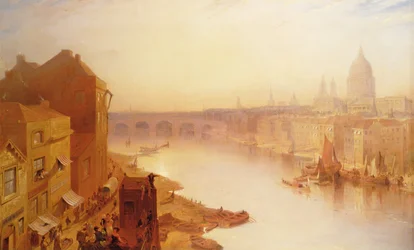 Cathédrale Saint-Paul : Depuis le pont de Southwark, 19ème siècle